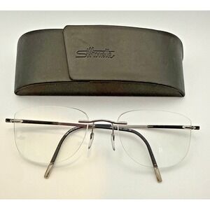 Silhouette Black/Silver Frameless Titanium Eyeglasses-Austria & Sleek Case